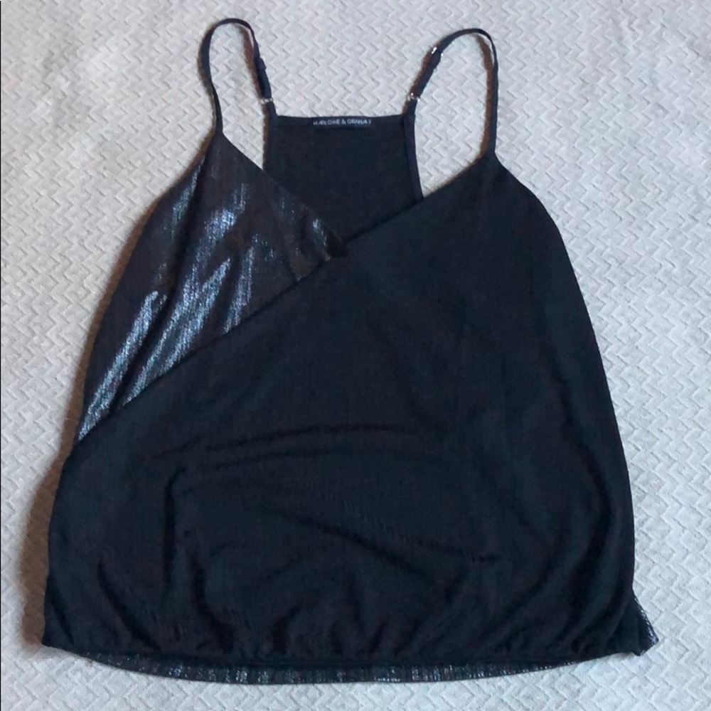 Black/silver shimmer top